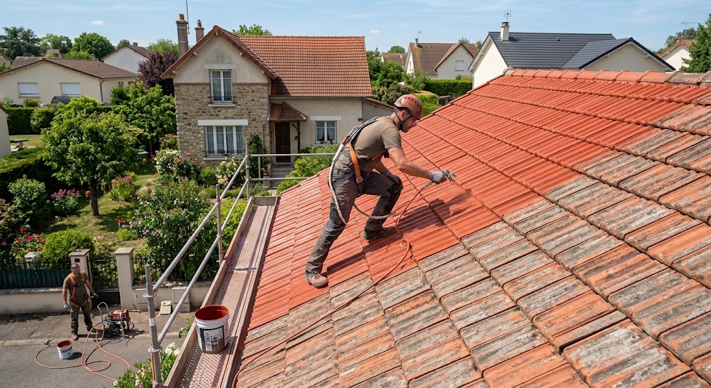 Peinture sur tuiles